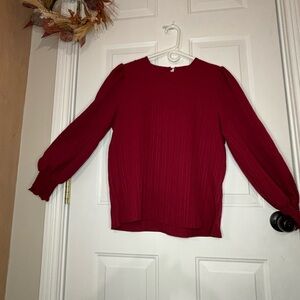 Elegant Red Long Sleeve Blouse